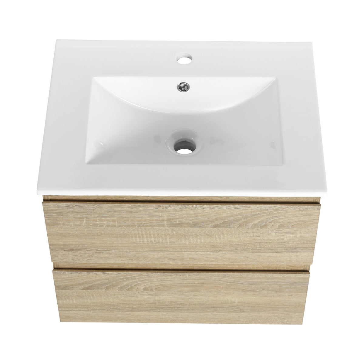 Wall Mounted Bathroom Vanity & Sink, 2 Soft Close Drawers