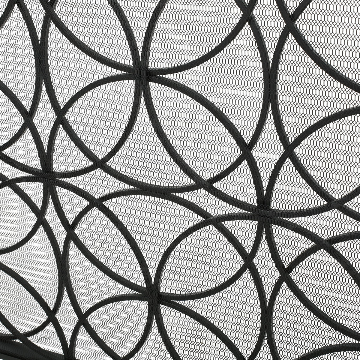 Thayer - Single Panel Iron Fireplace Screen With Geometric Design