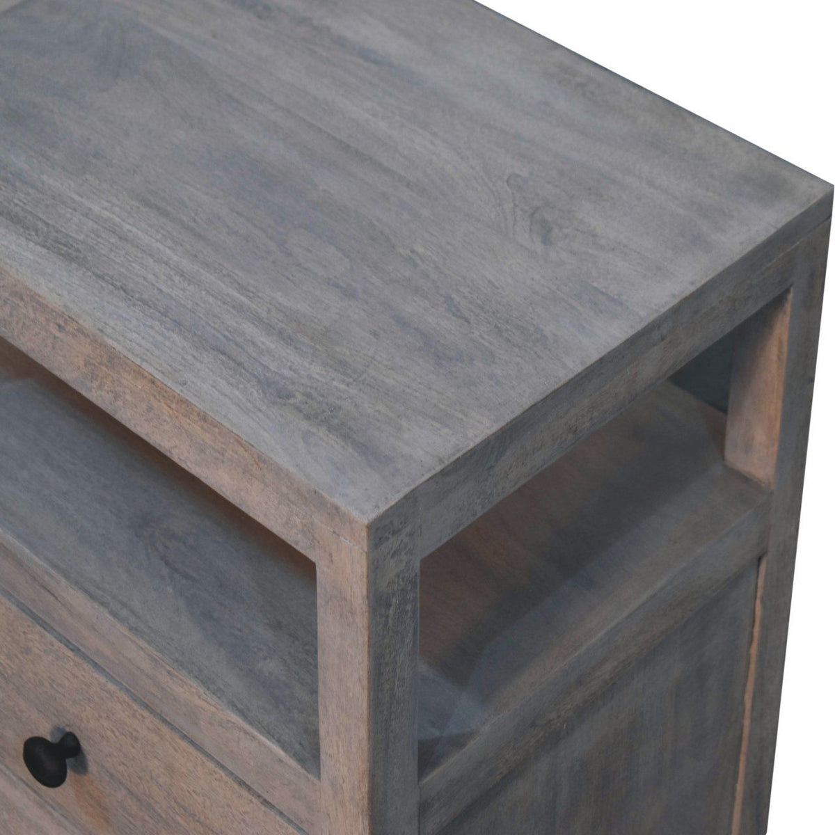 2 Drawer Open Bedside Table - Brown