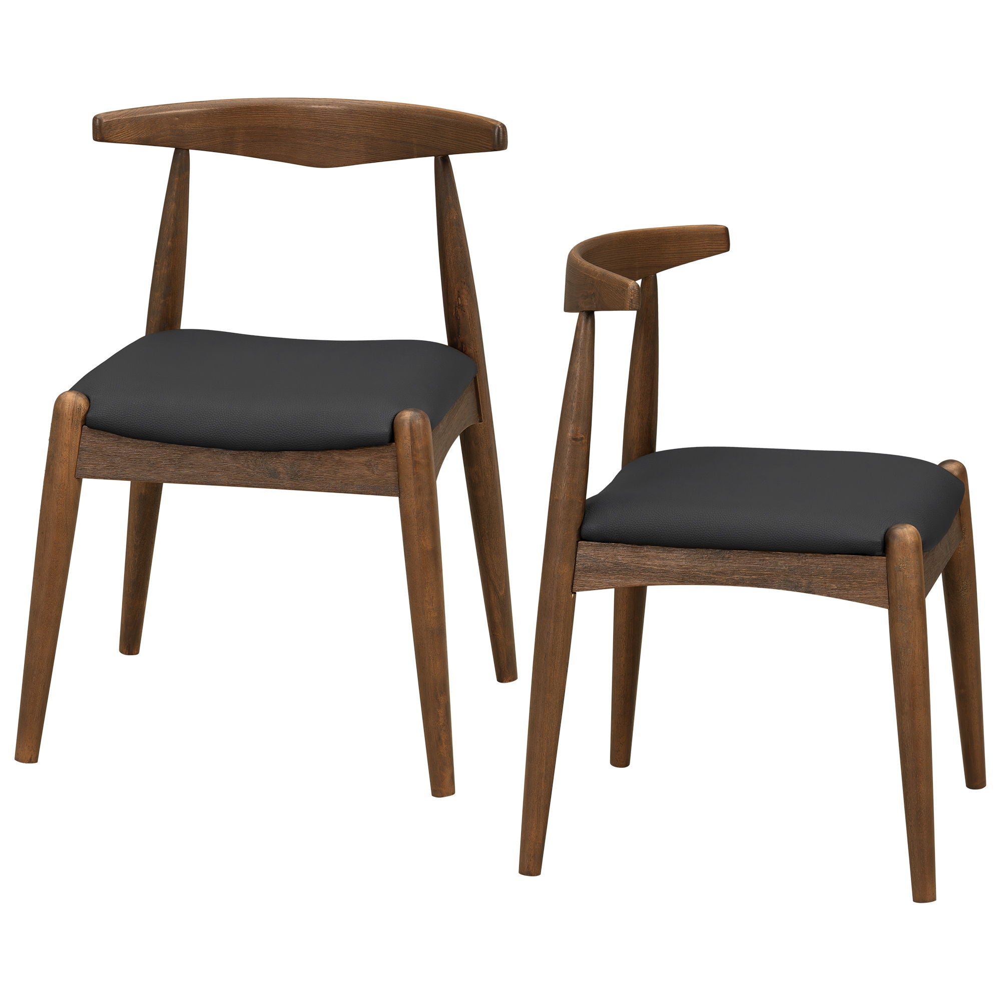 5 Piece Dining Set With 1 Table And 4 Upholstered Chairs - Walnut / Black