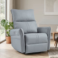 Power Swivel Rocker Recliner Chair, 270° Swivel Rocking Recliner Chair, Electric Small Recliners For Small Spaces, Single Sofa Recliner For Living Room - Blue / Gray