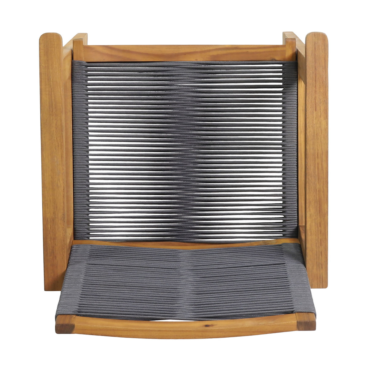5 Piece Outdoor Dining Set With Table And Arm Chairs - Dark Gray / Light Teak / Teak