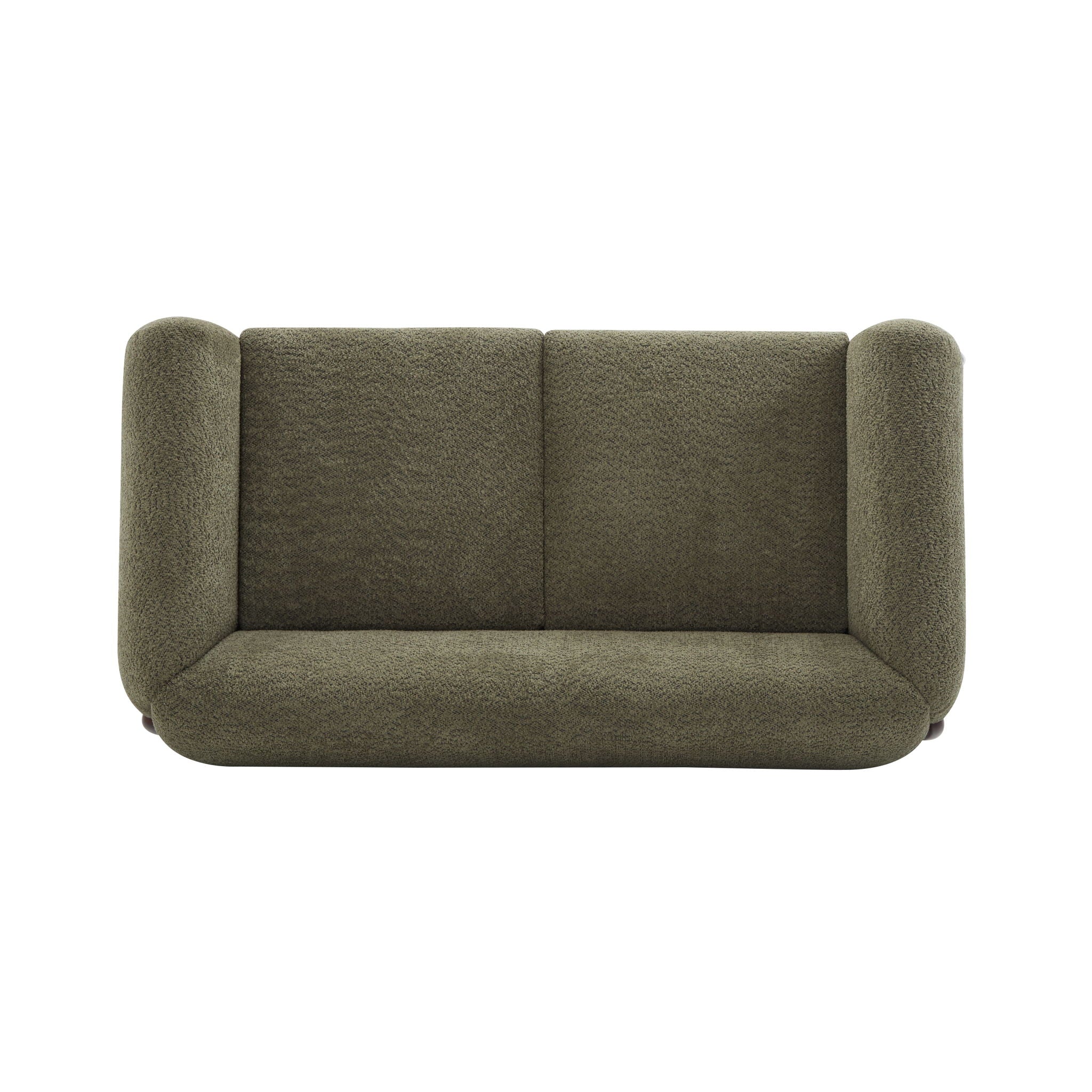 Contemporary Boucle Sherpa Sofa With Birch Wood Legs