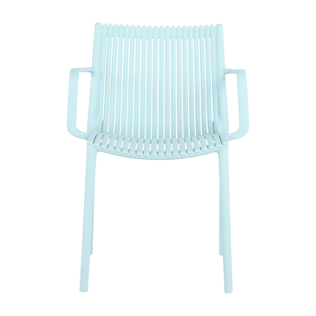 4 Modern Stackable Armchair Matched With Long Table