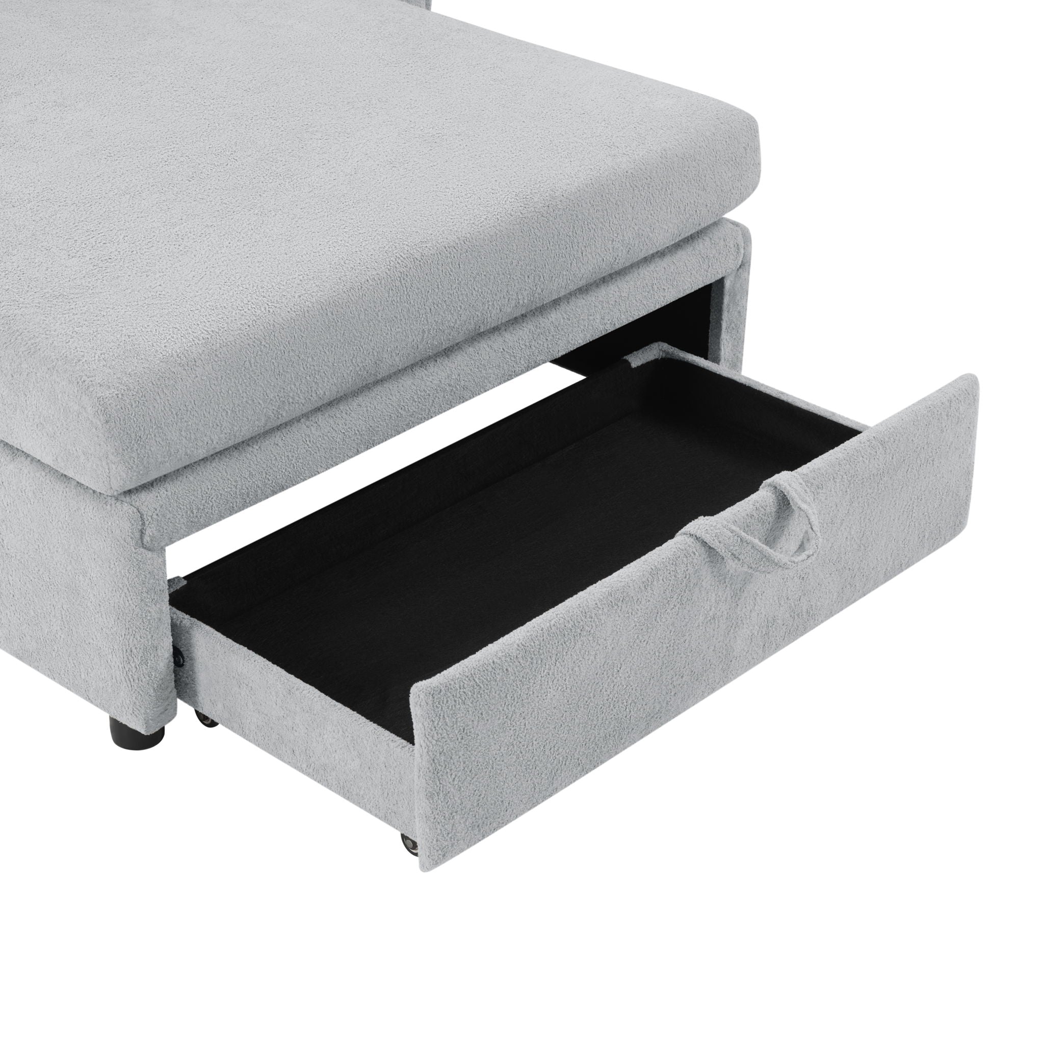 Modern Chaise Sofa With Hidden Storage For Living Room