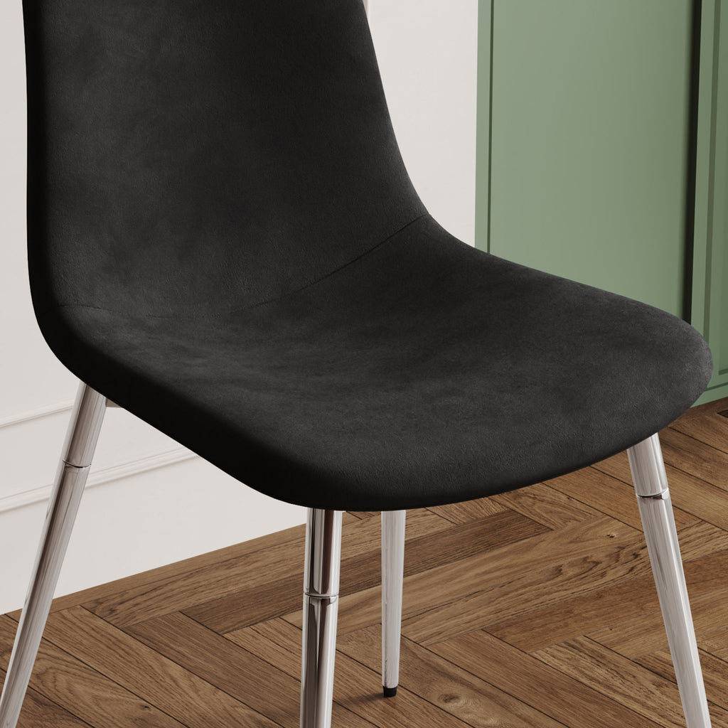 Dining Chairs, Upholstered Armless Accent Chairs, Classical Appearance And Metal Legs (Set of 4)