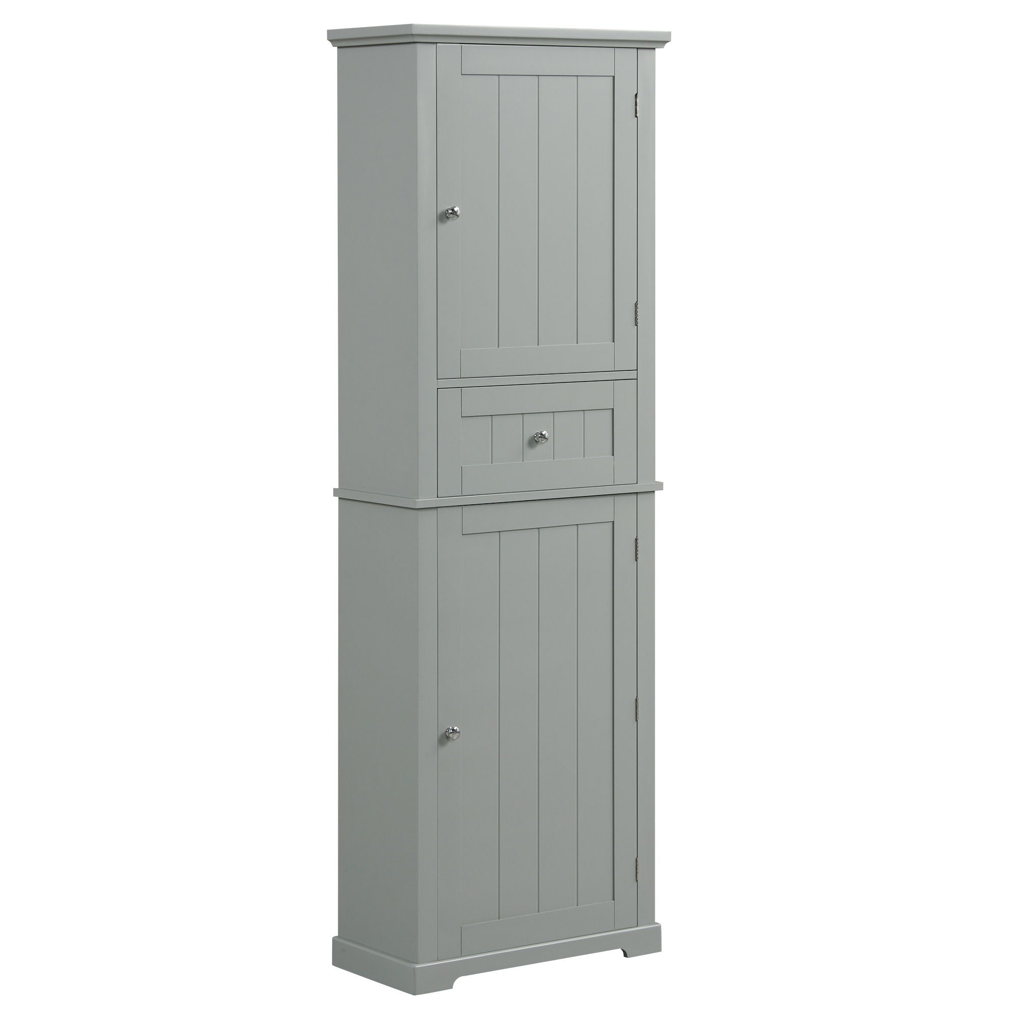 Tall Freestanding Bathroom Storage Cabinet With Drawer And Adjustable Shelf