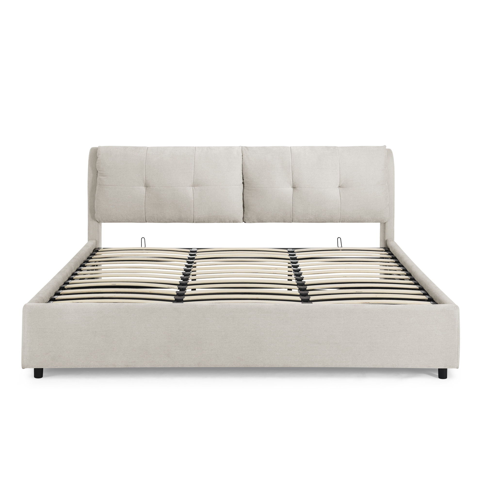 Storage Upholstered Hydraulic Platform Bed With Integrated Headboard