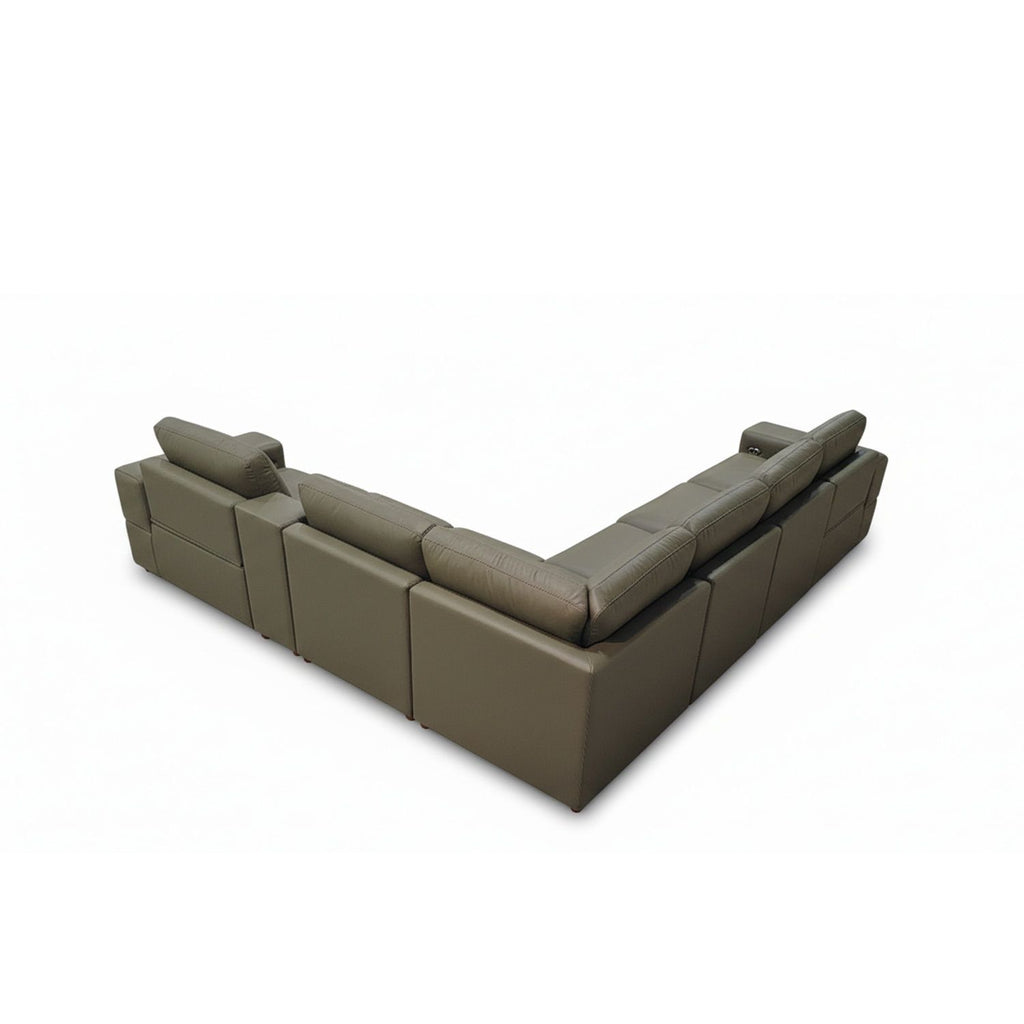Upholstered Large Arms Sectional With Recliner Seats
