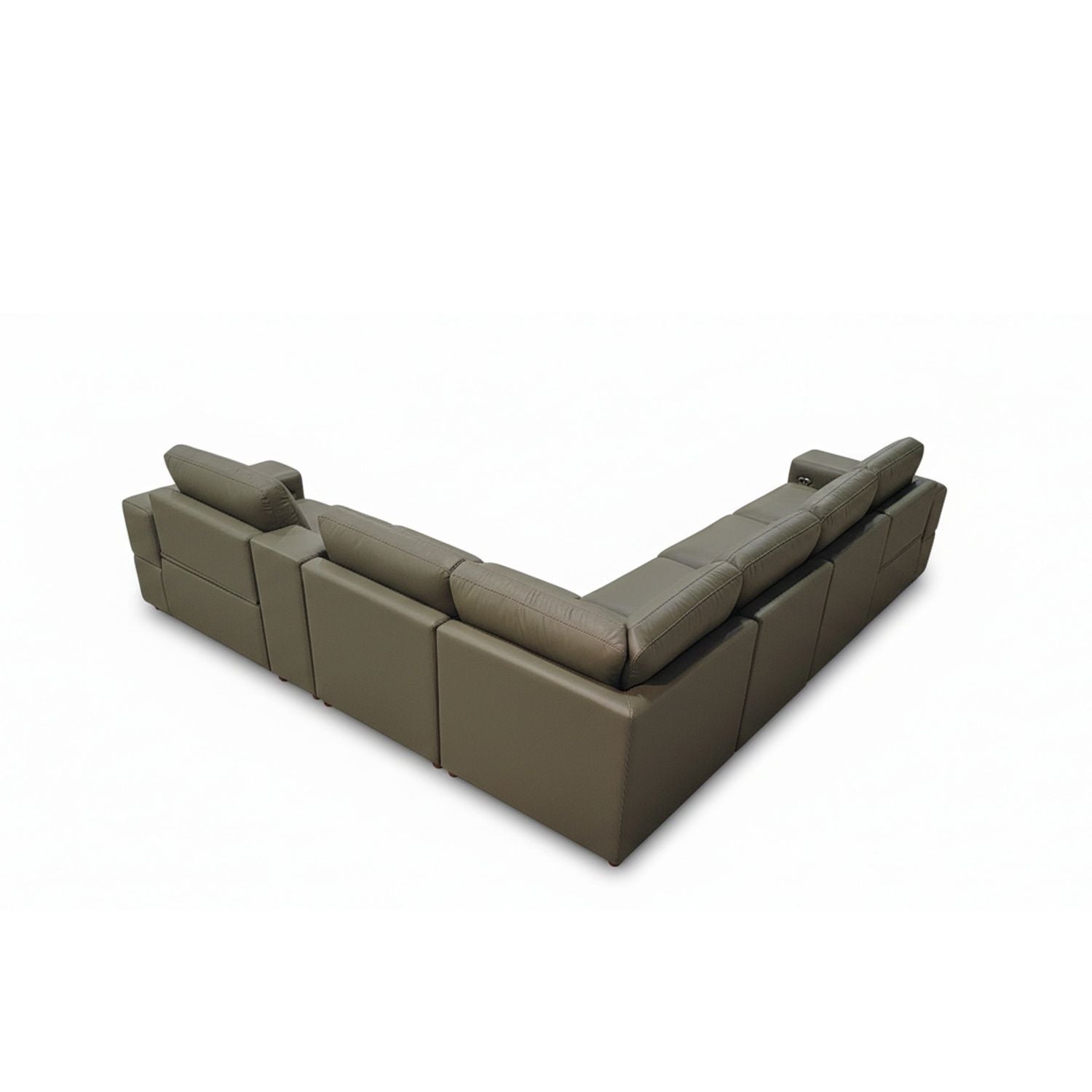 Upholstered Large Arms Sectional With Recliner Seats