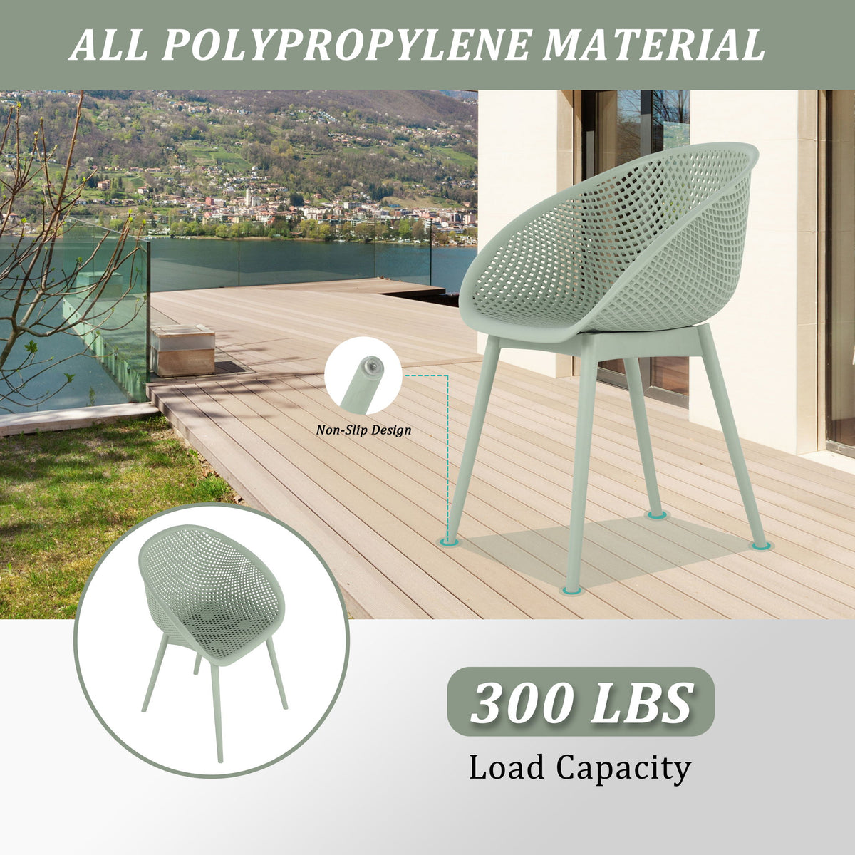 4 Pack Lounge Chair Set With Long Table