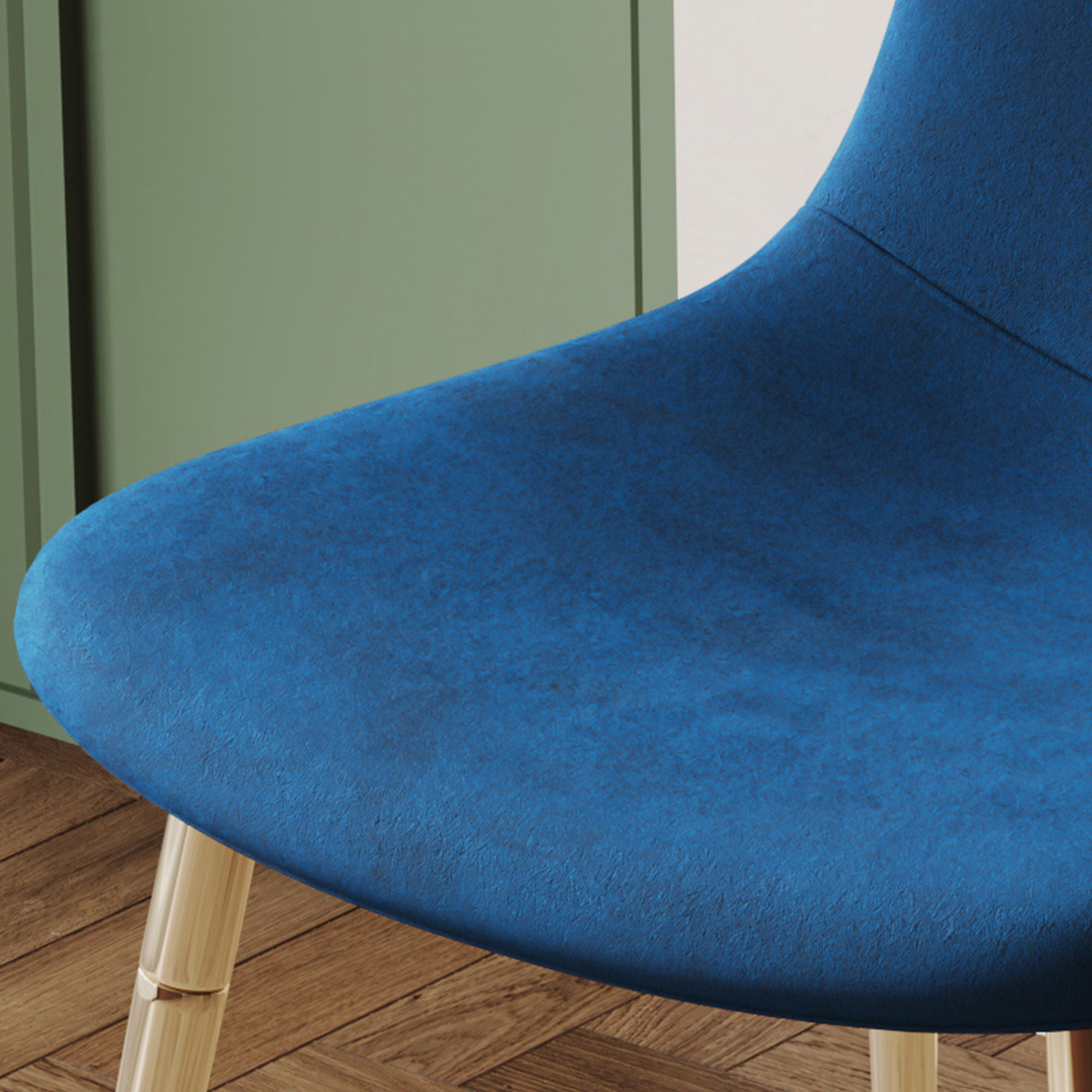 Fabric Dining Chairs, Upholstered Armless Accent Chairs, Classical Appearance And Metal Legs (Set of 4)