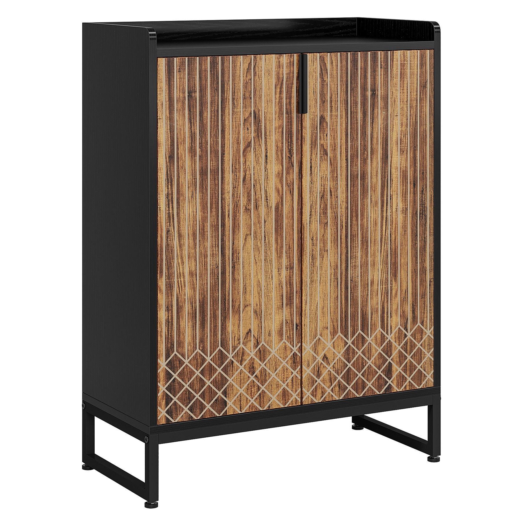 5 Tier Shoe Cabinet With Doors, Compact Entryway Storage Organizer