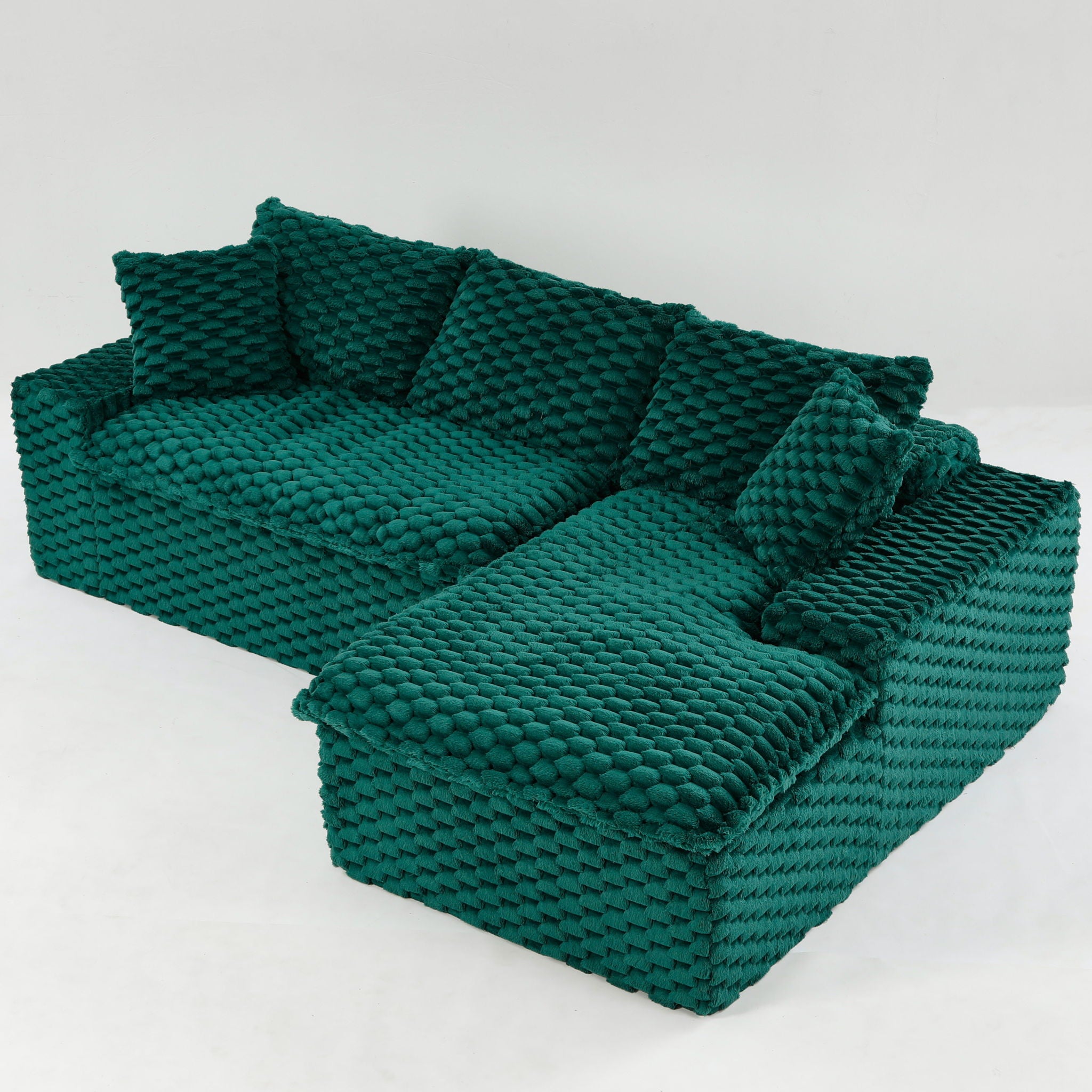 Modular Sofa, Convertible Twin Seat With Chaise Lounge