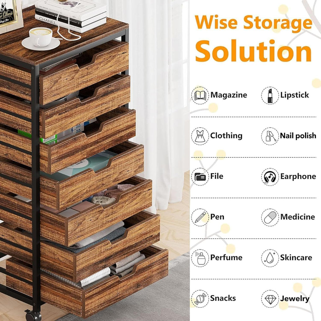 Storage Chest With Wheels, Mobile Drawer Unit
