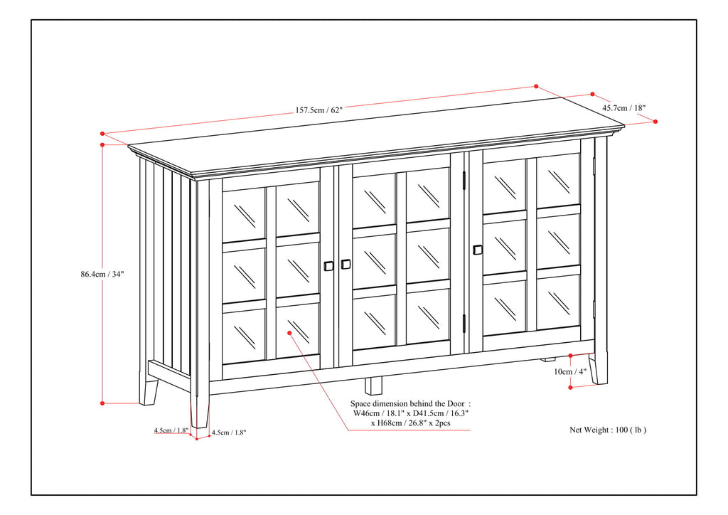 Acadian - Wide Storage Cabinet - Distressed Gray