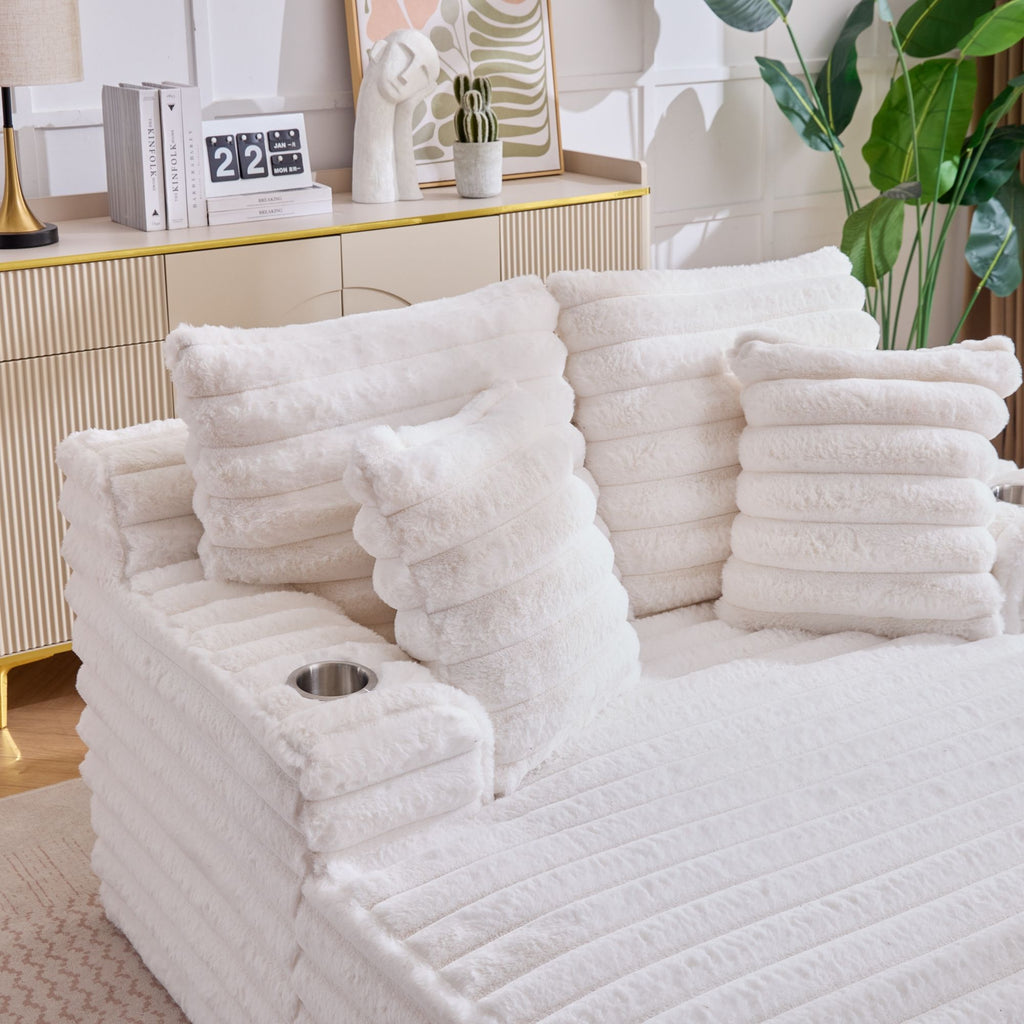 Oversized Chaise Lounge Chair Indoor With Pillows For Living Room