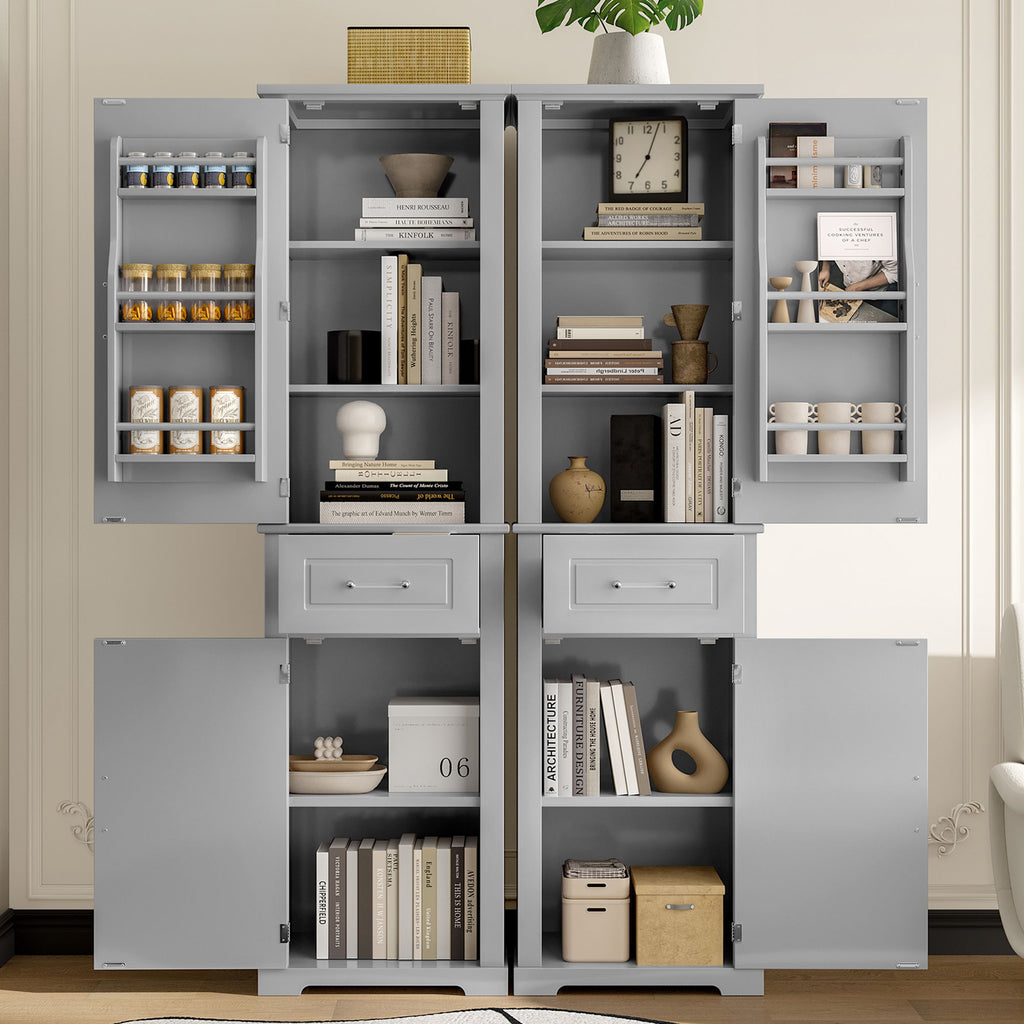 Tall Freestanding Bathroom Storage Cabinet With Adjustable Shelf, 2 Door Design