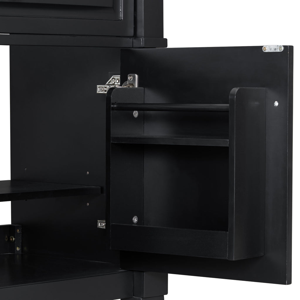 Modern Bathroom Vanity With Sink, Freestanding Cabinet With Flip Drawer & Adjustable Shelf