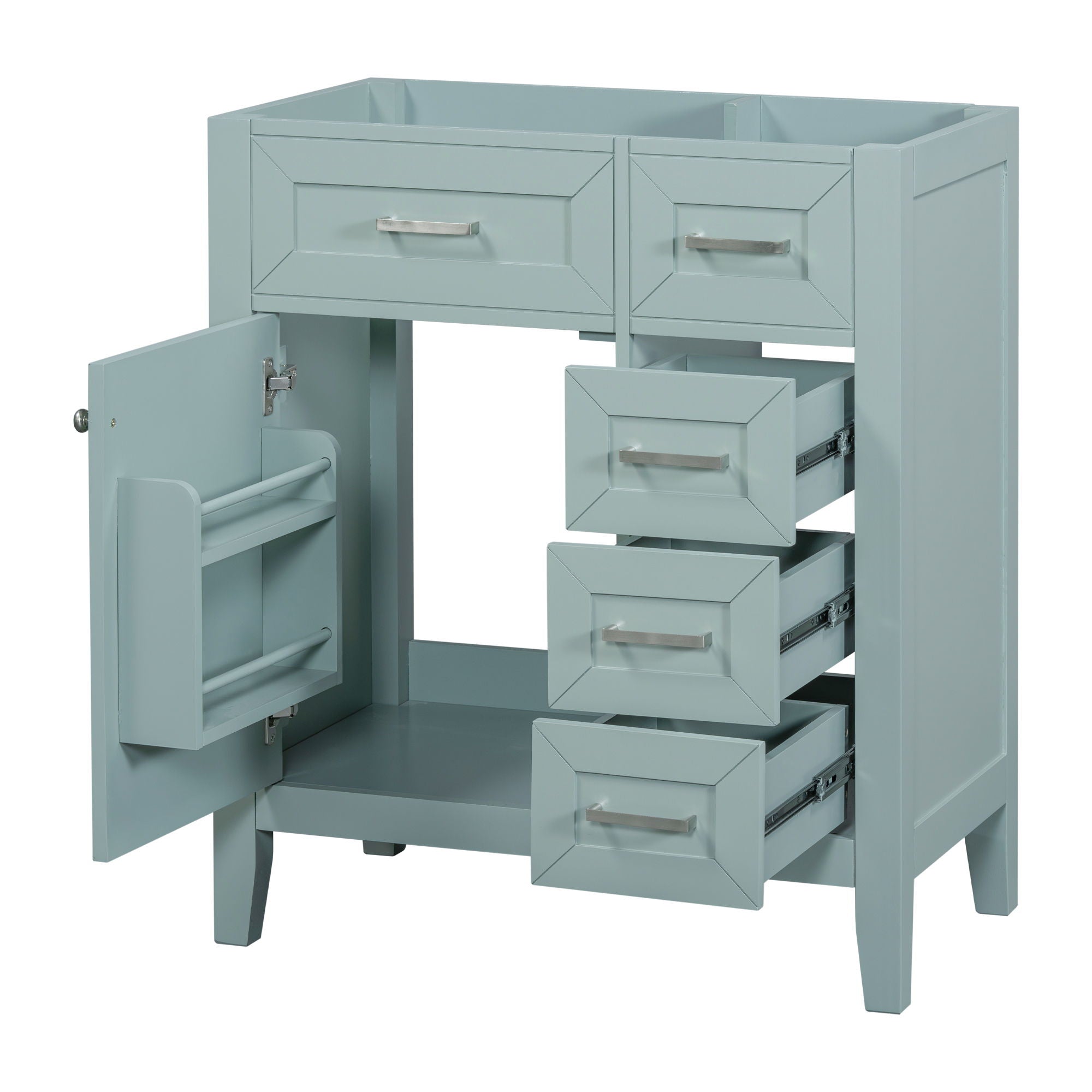 Modern Bathroom Vanity Base Only With Drawers, Freestanding Design