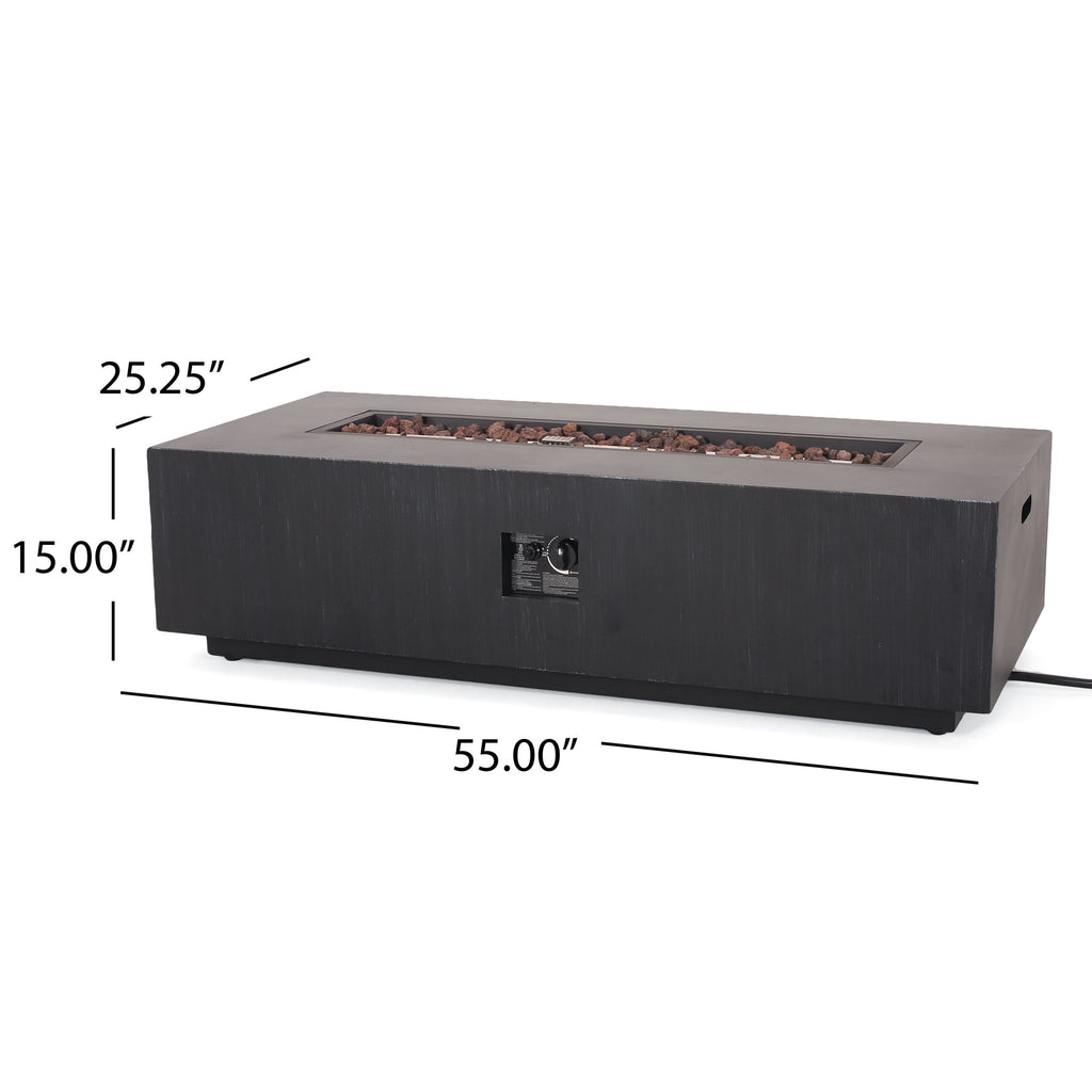 Modern Rectangle Fire Table 50, 000 Btu