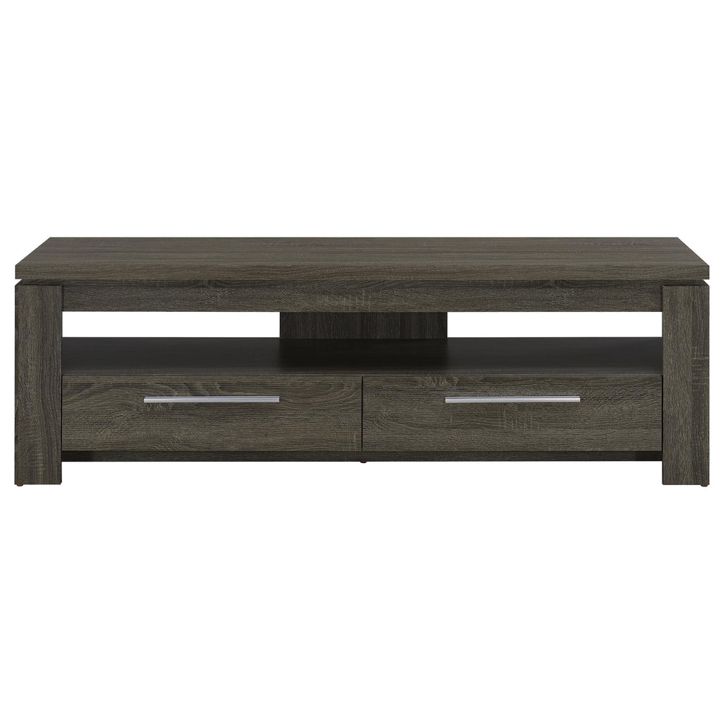 2 Drawer TV Console With Floating Top - Gray