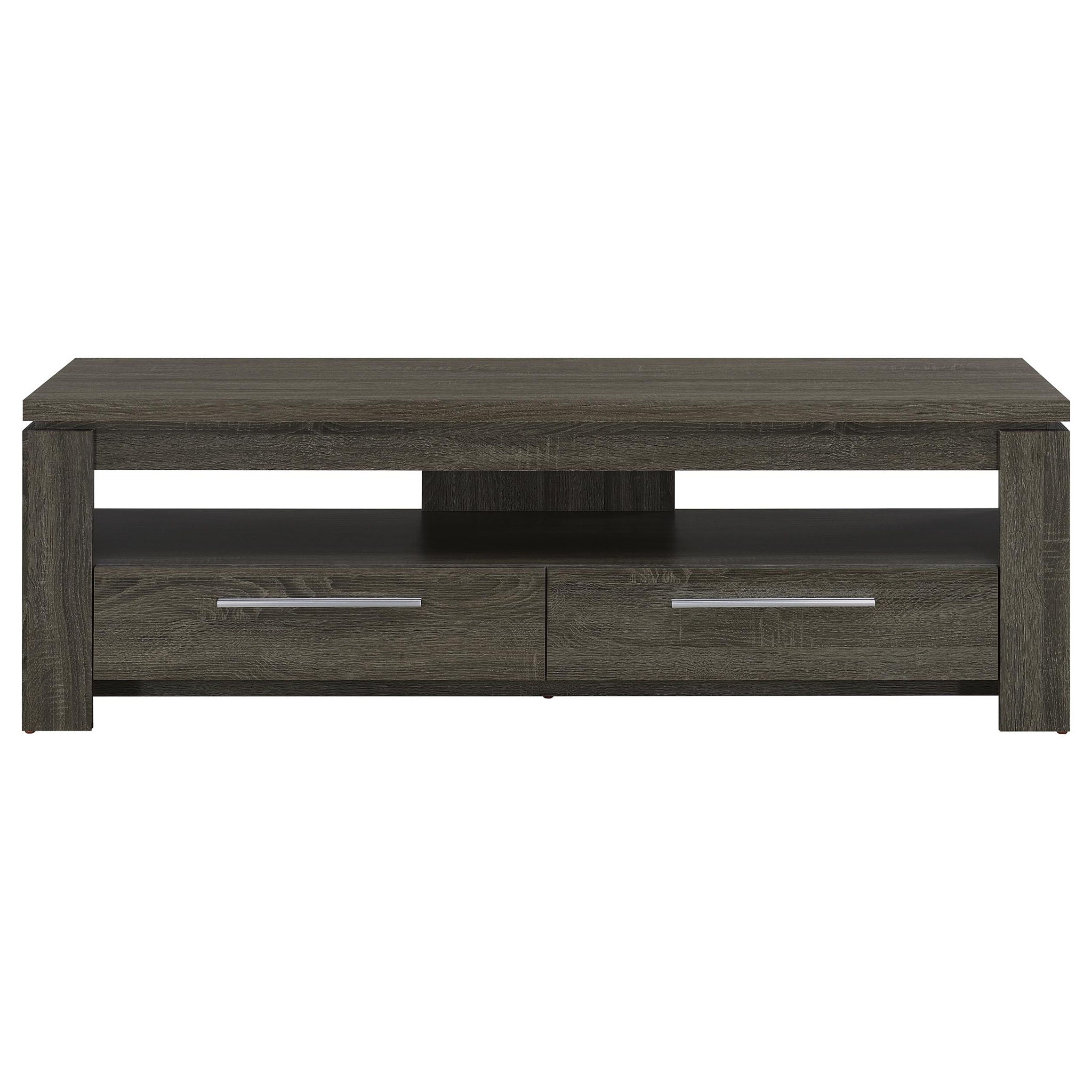 2 Drawer TV Console With Floating Top - Gray