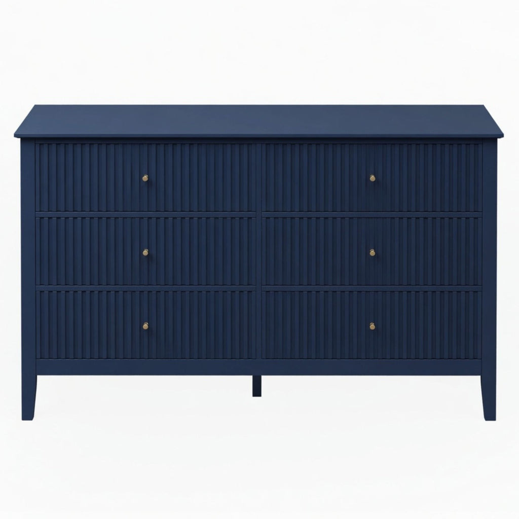 Modern 6 Drawer Fluted Dresser