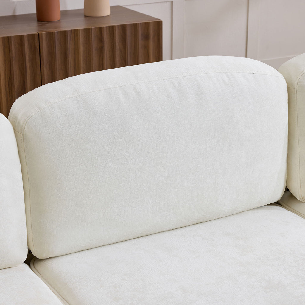 Cloud Sofa With Removable Ruffled Skirt With Ottoman And Flared Arms