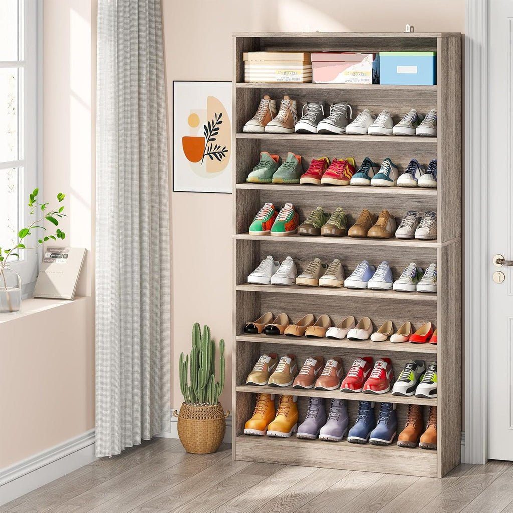 9 Tier Freestanding Shoe Cabinet, With Open Design