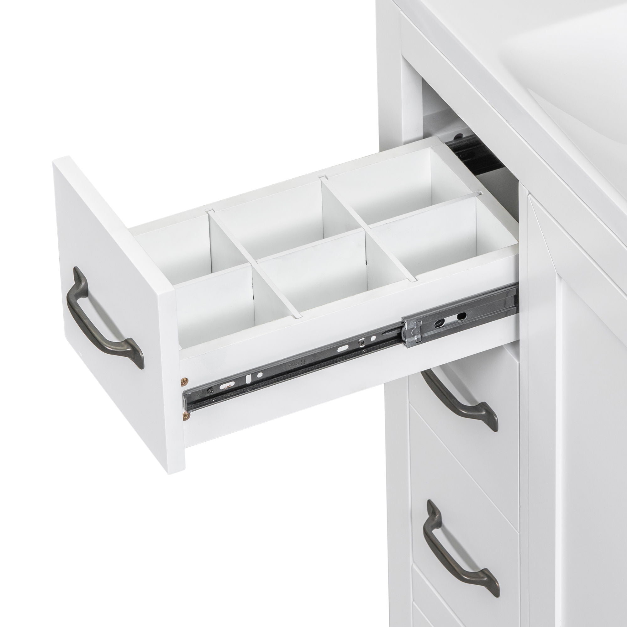 Modern Bathroom Vanity With Sink, 6 Drawers, Adjustable Shelf