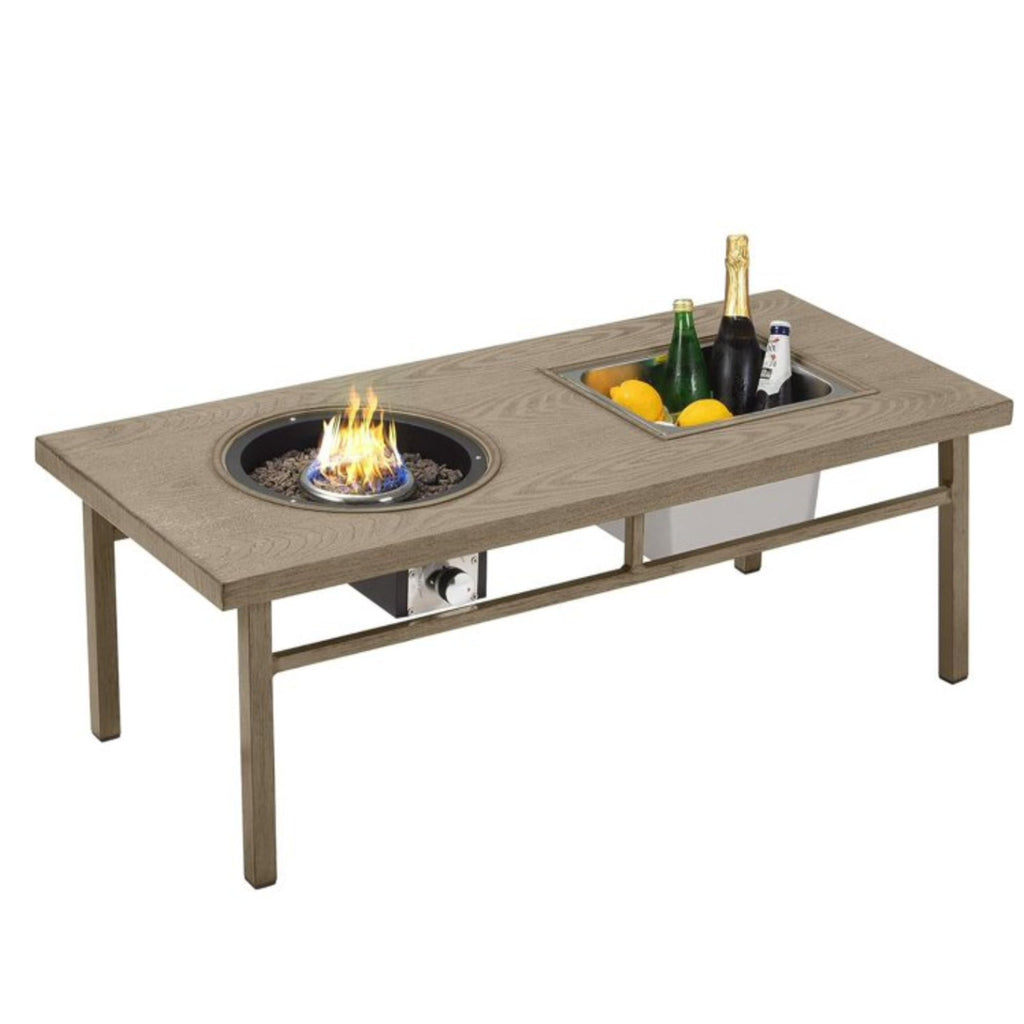 3 In 1 Outdoor Propane Fire Pit Table 50, 000 BTU With Ice Bucket