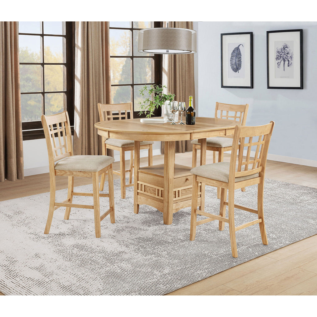 Davis - Counter Height Dining Chair Linen (Set of 2) - Light Oak