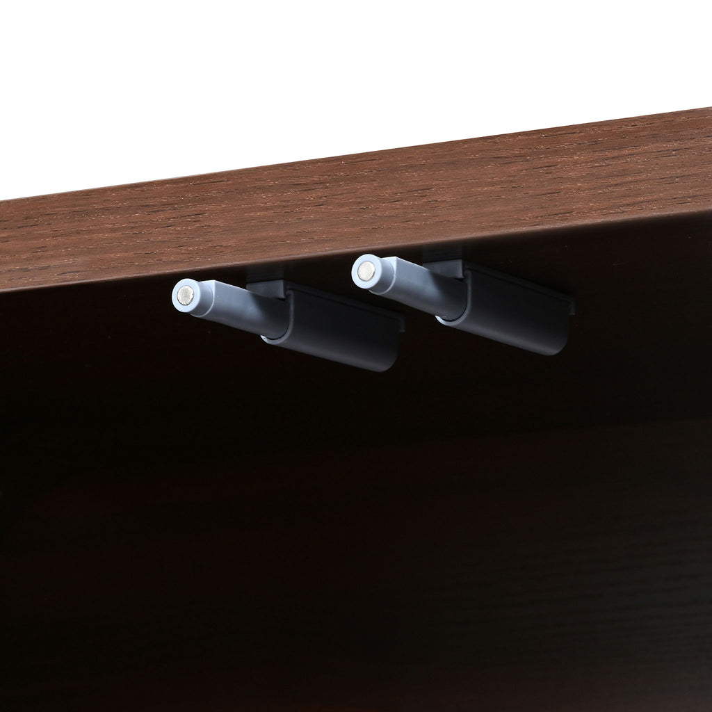 Curved Edge TV Stand With Large Cabinets