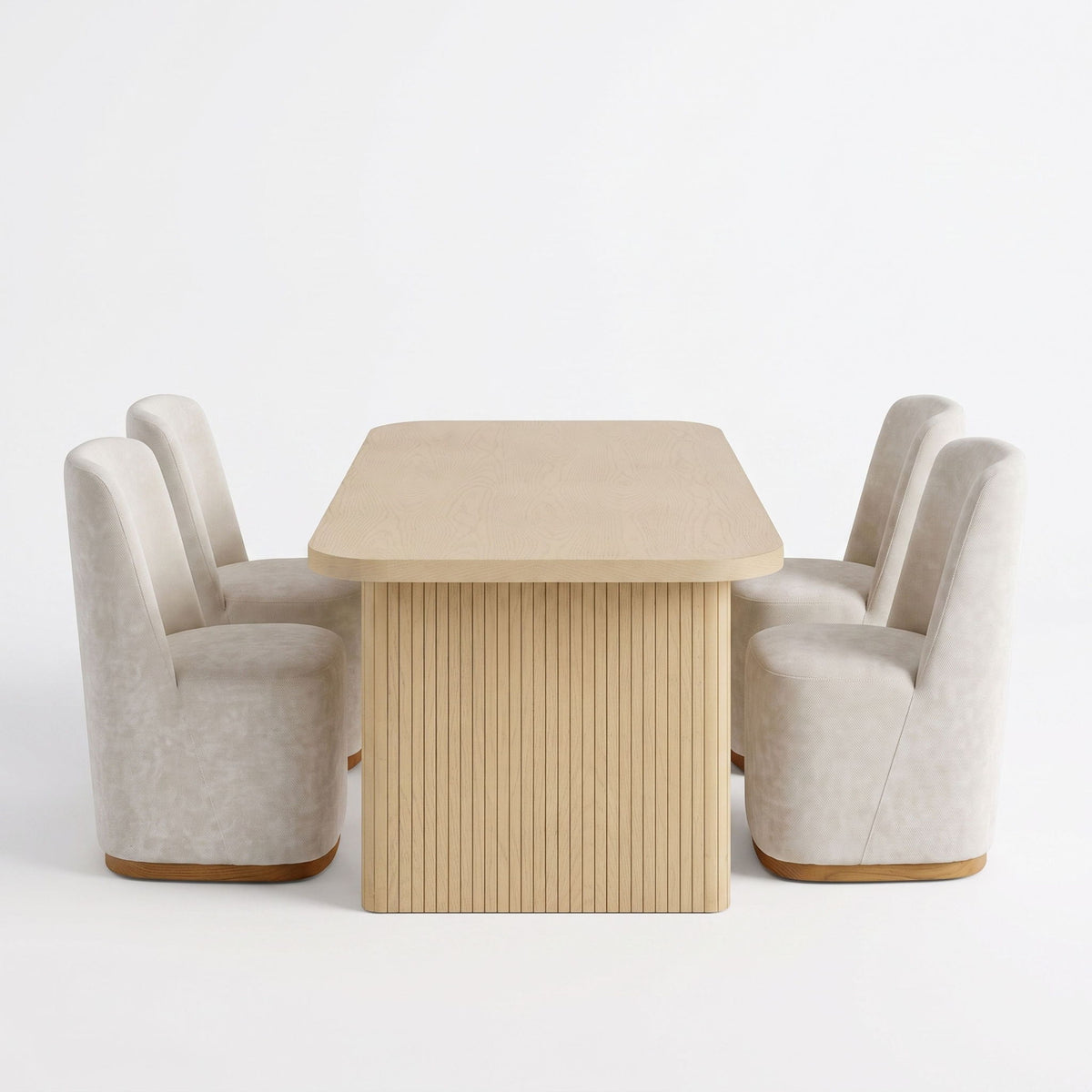Dining Table Set With 4 Upholstered Dining Chairs