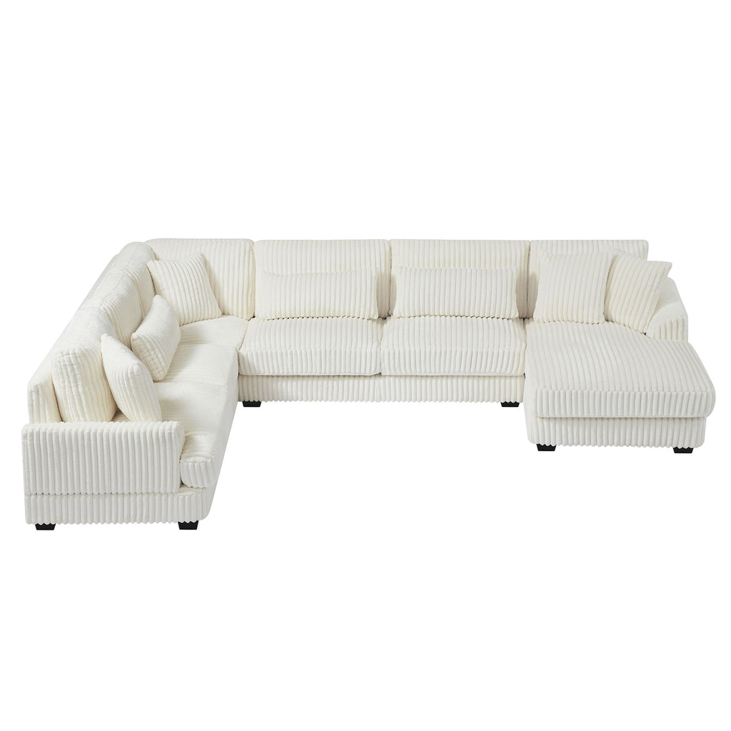 Oversized Sectional Sofa U - Shaped Sofa Couch Modern Sofa Upholstered In Soft With A Chaise Lounge For Living Room