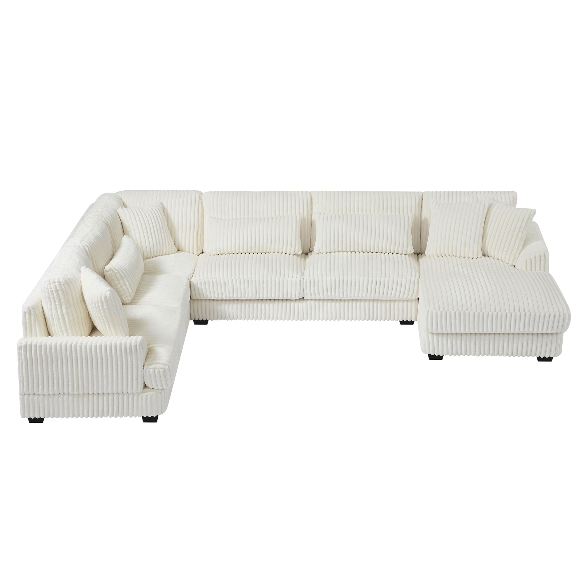 Oversized Sectional Sofa U - Shaped Sofa Couch Modern Sofa Upholstered In Soft With A Chaise Lounge For Living Room