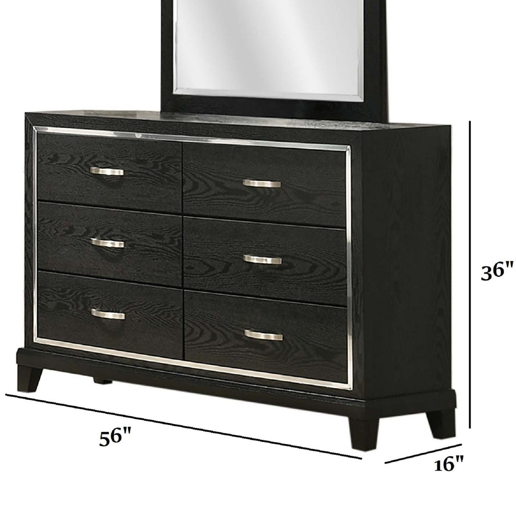 1 Piece Dresser With Tapered Legs Furniture - Black