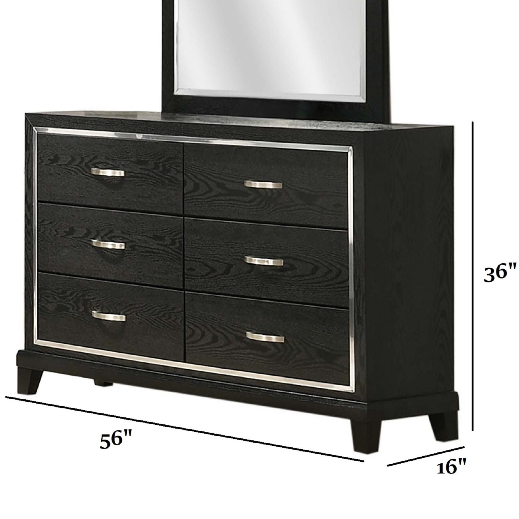 1 Piece Dresser With Tapered Legs Furniture - Black