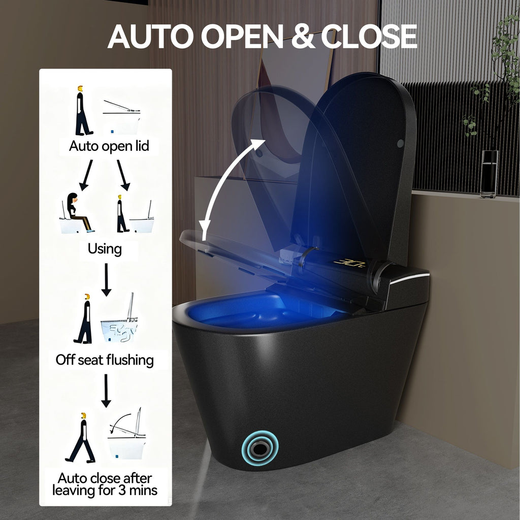 Smart Bidet Toilet With Auto Open / Close Seat, Warm Water Wash, Heated Seat, And Wireless Remote Control
