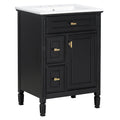 Modern Bathroom Vanity With Sink, Flip Drawer, 2 Drawers, Adjustable Shelf