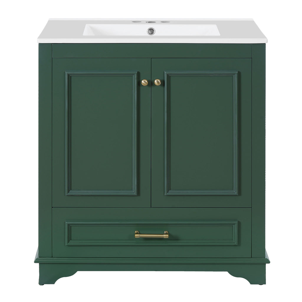 Bathroom Vanity With Sink, Cabinet & 2 Soft Closing Doors & Adjustable Shelf