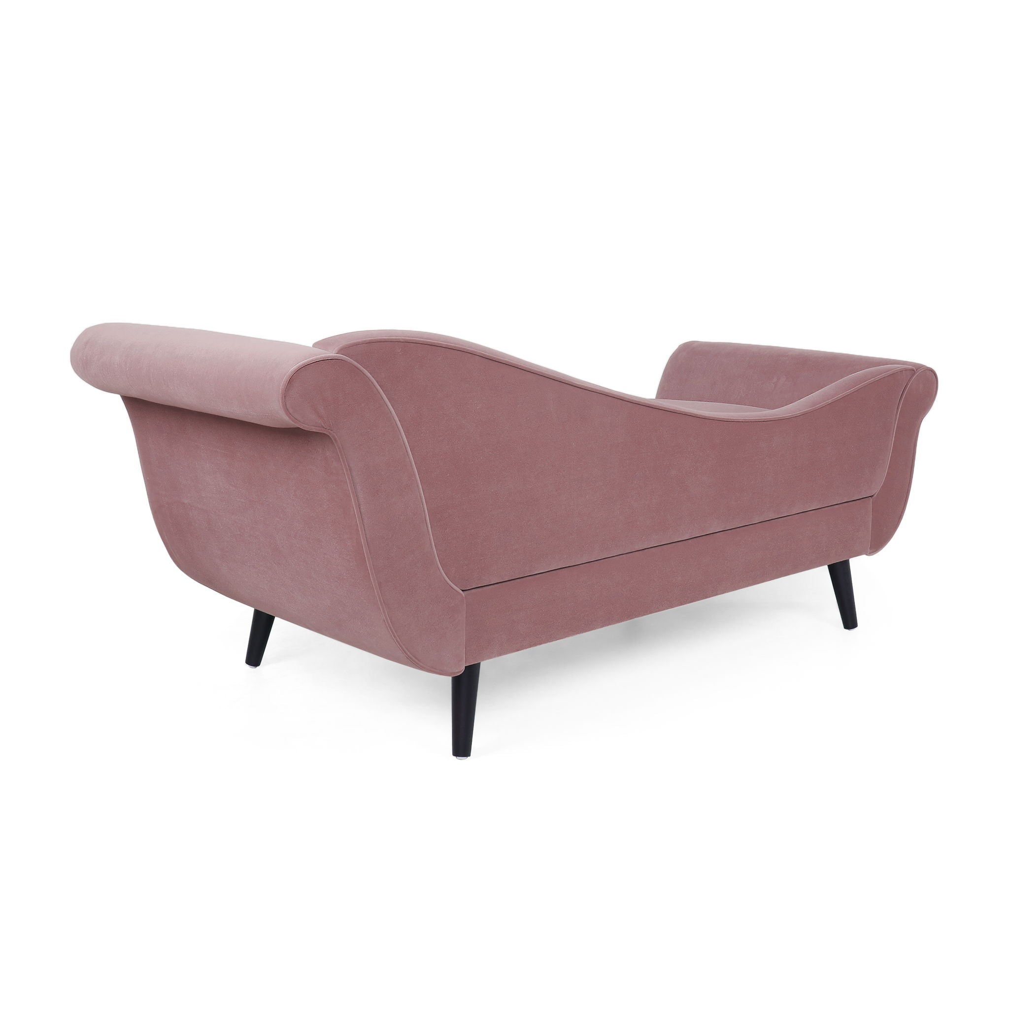 Auroral - Upholstered Chaise Lounge With Scrolled Arms And Tapered Legs
