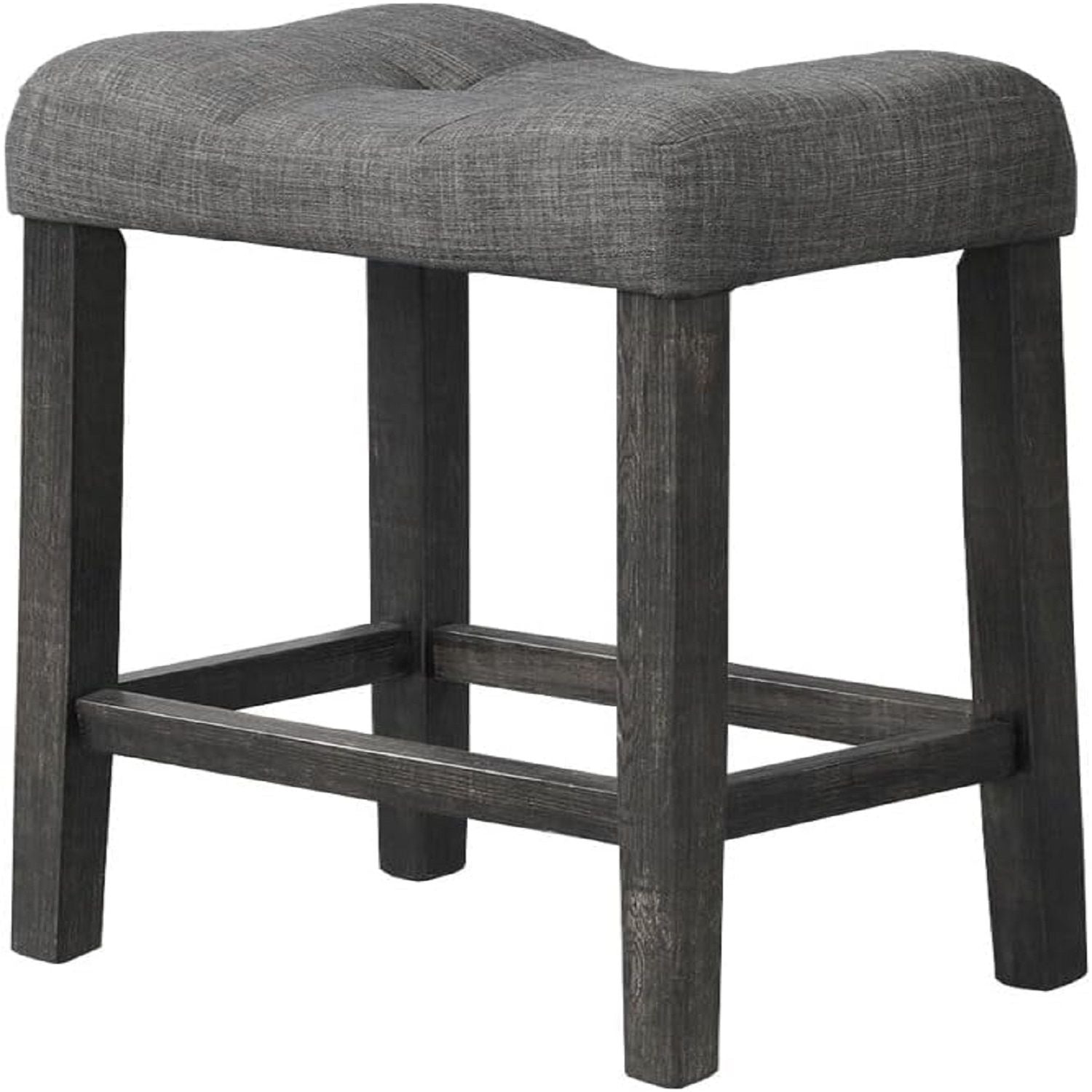 Transitional Style Counter Height Dining Stool With Footrest (Set of 2)
