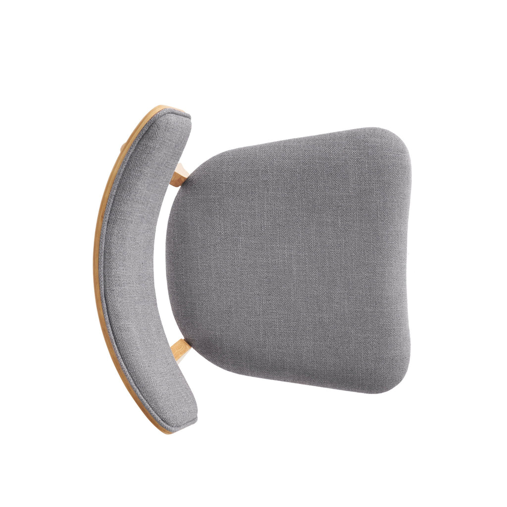 Mid Century Fabric Dining Chairs With Natural Oak (Set of 2) - Dark Gray