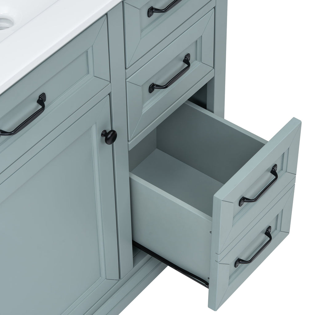 Bathroom Vanity With Sink, 2 Tip Out Drawers, Soft Close Hinges - Gray
