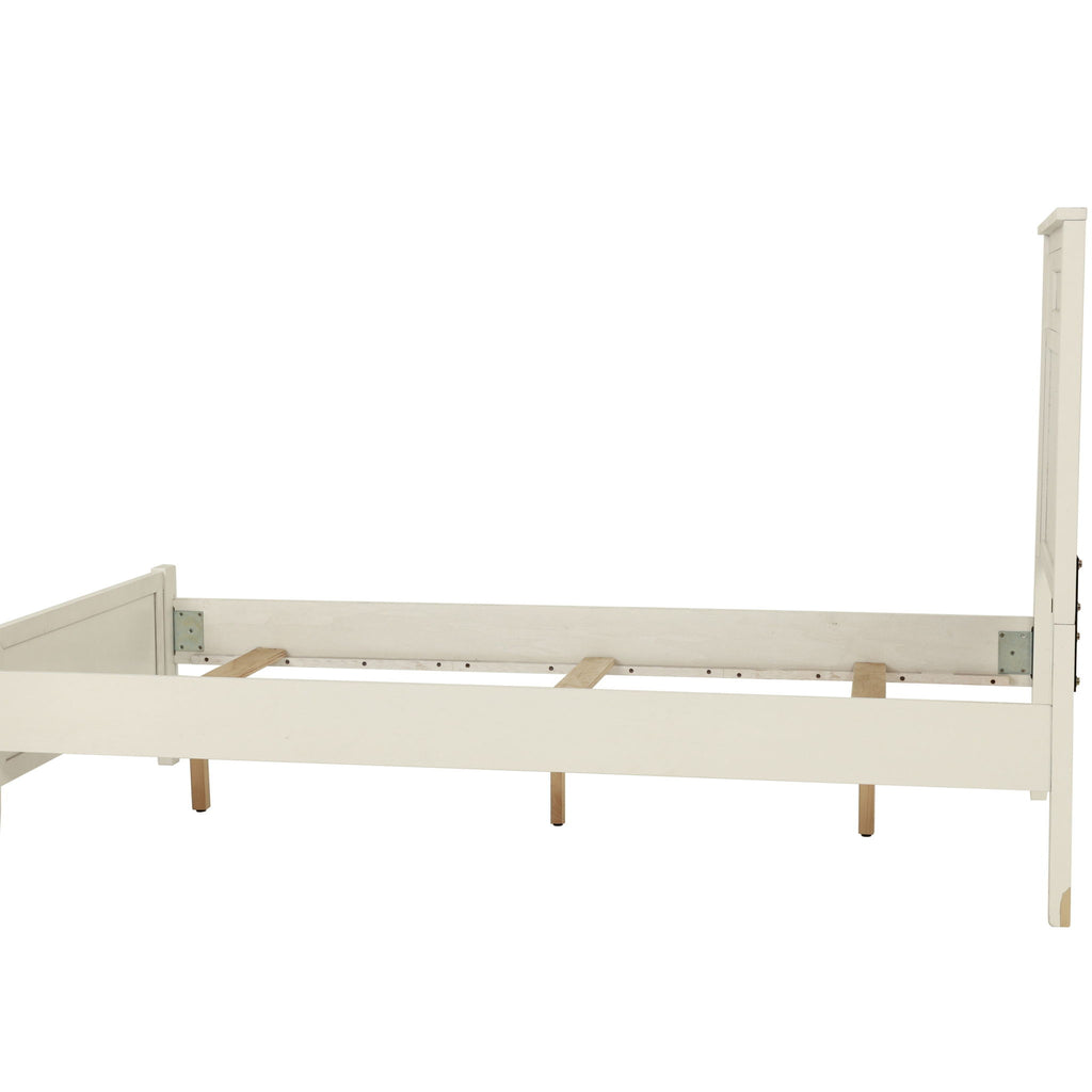 Simple Frame With Headboard And Vertical Carved Design