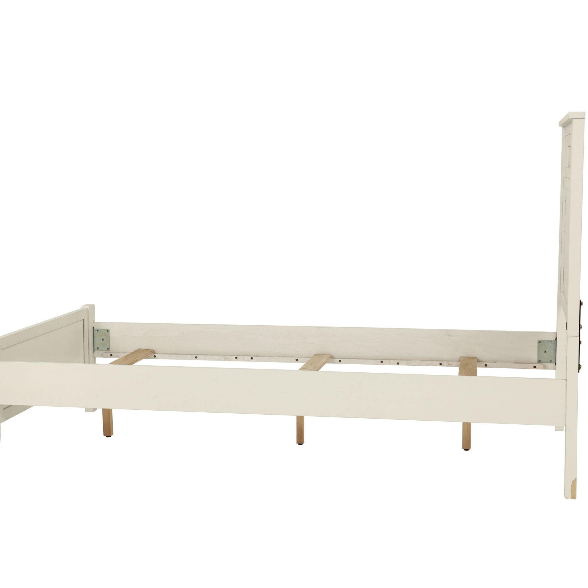 Simple Frame With Headboard And Vertical Carved Design