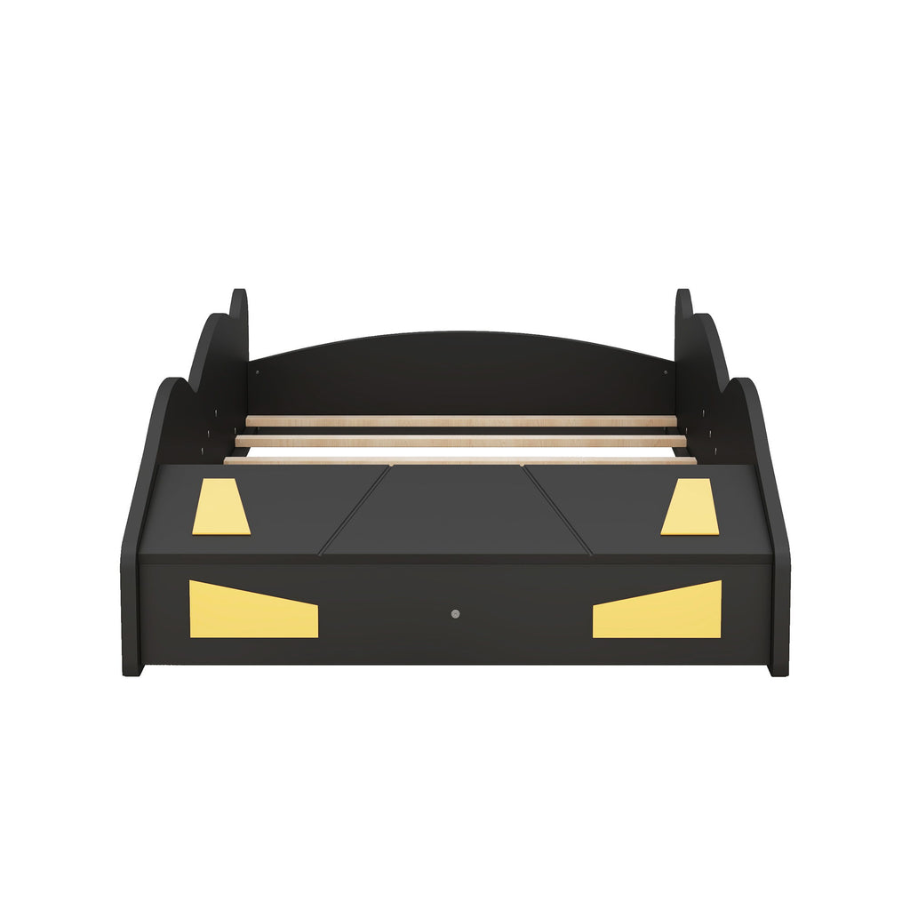 Race Car Shaped Platform Bed With Wheels And Storage