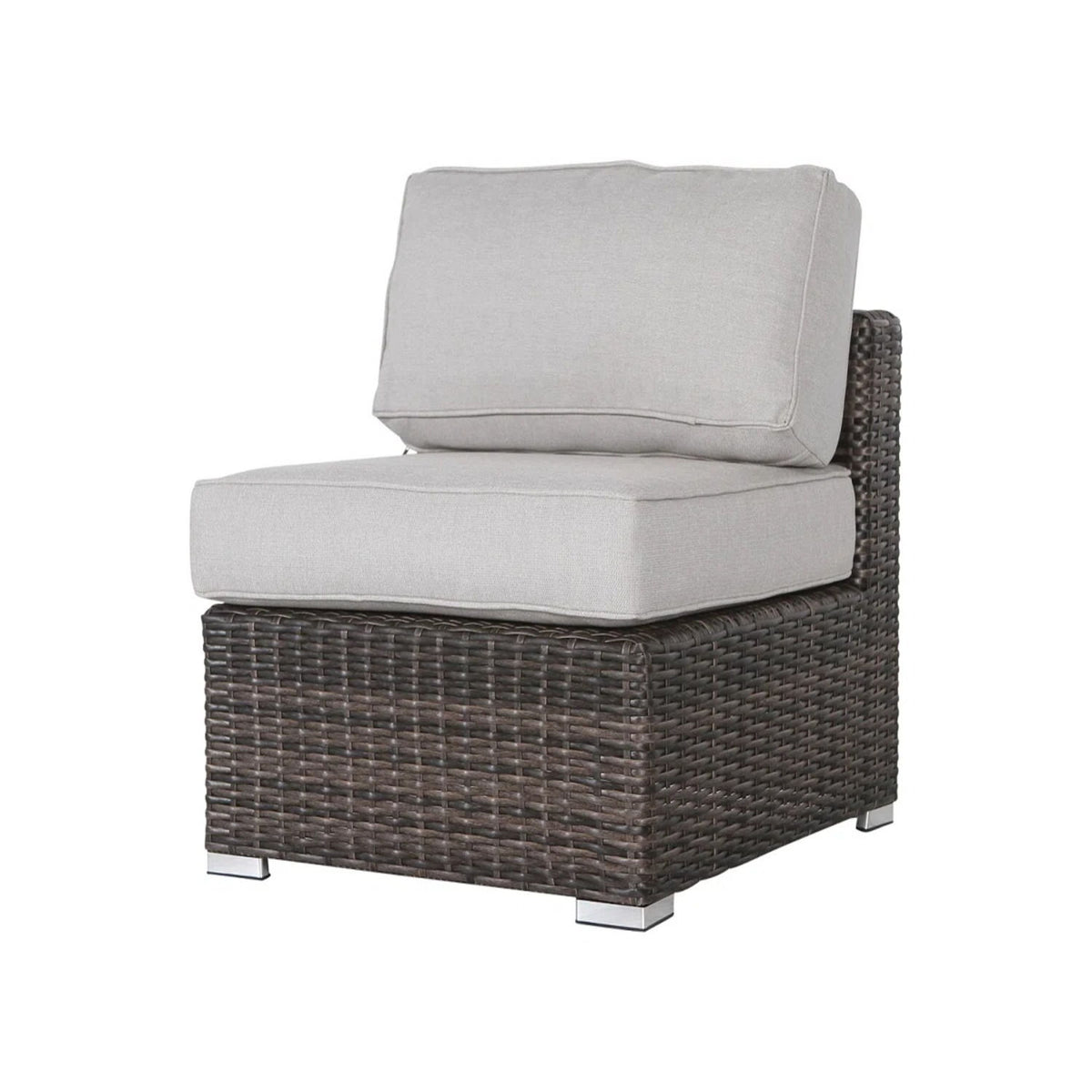 4 Person Seating Set With Cushions - Brown / Gray